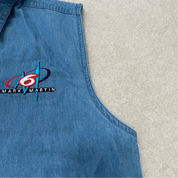 Mark Martin #6 Women’s Denim Sleeveless Bottom Down Shirt - Medium NASCAR Y2K - Picture 7 of 7